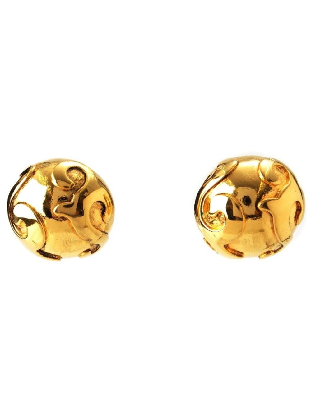 Saint Laurent Vintage Circle Earrings Gold